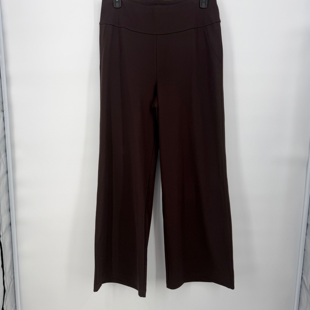 Dear Scarlett Its Magic Womens 1X Brown Wide Leg Pull On Trousers Stretch Pants